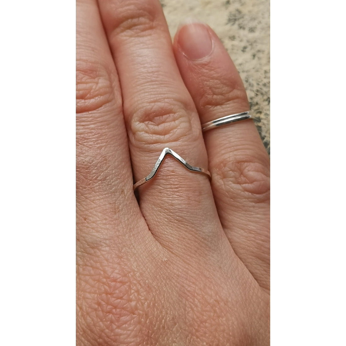 Gaia's Candy Chevron-Ring Sterlingsilber